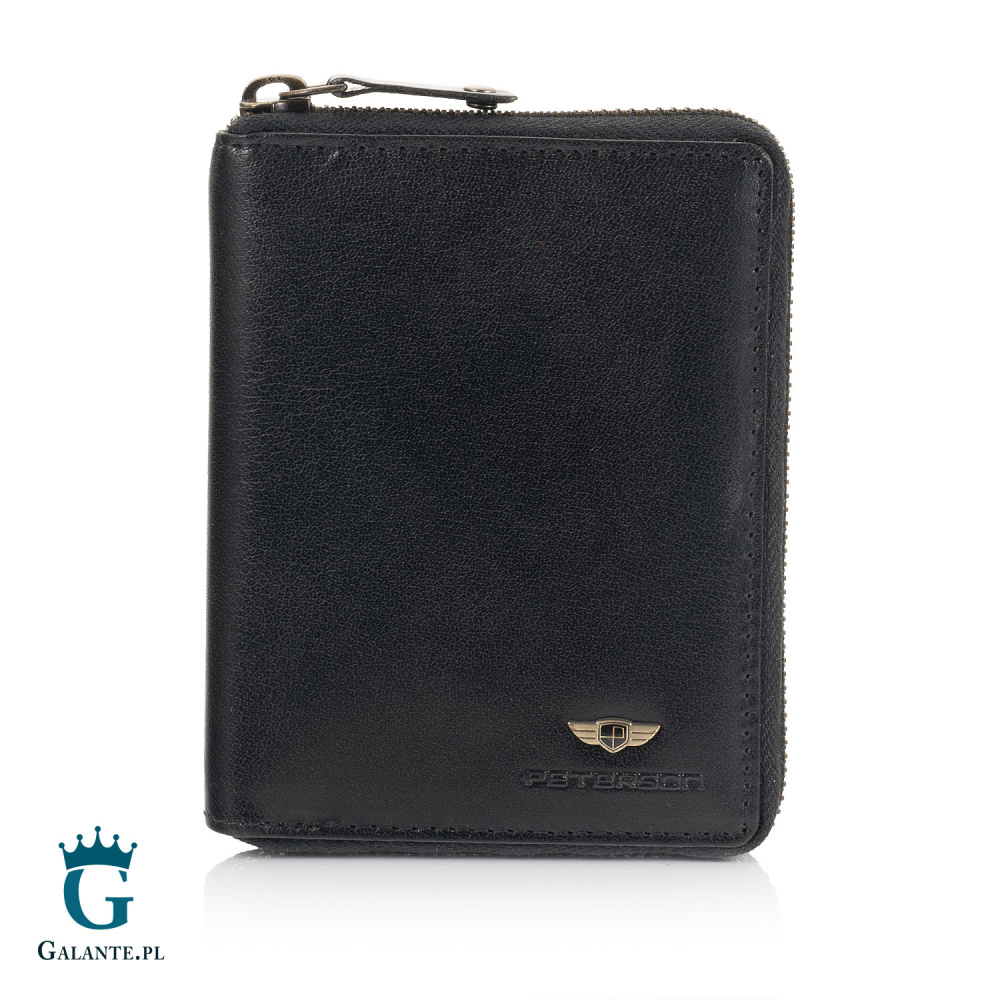 Czarna skórzana saszetka męska PETERSON 374