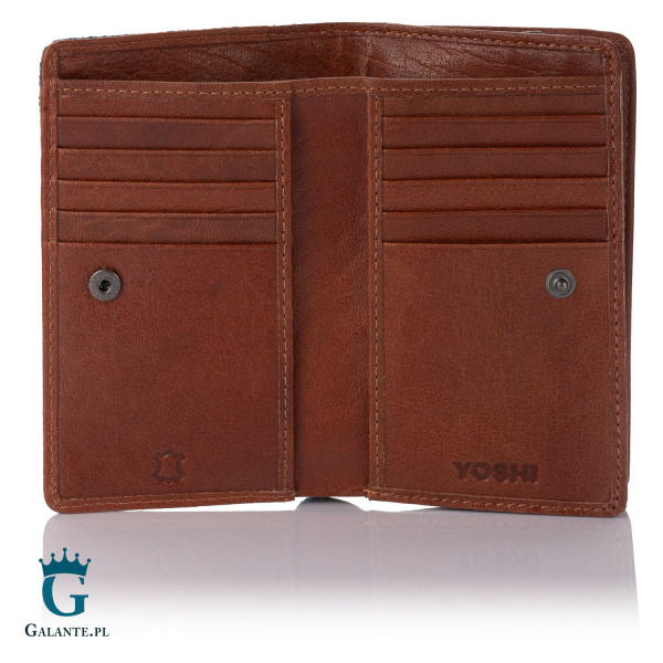 Brązowy portfelik damski Szkocka Krowa Yoshi Y1089