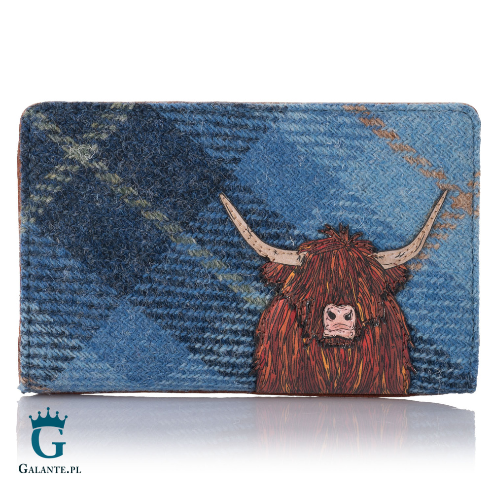 Brązowy portfelik damski Szkocka Krowa Yoshi Y1089