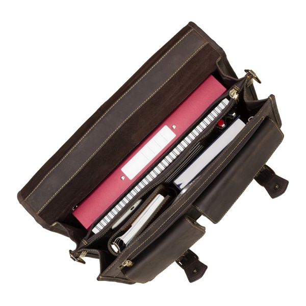 Duża teczka skórzana z paskiem na ramię Visconti V-16134 XL