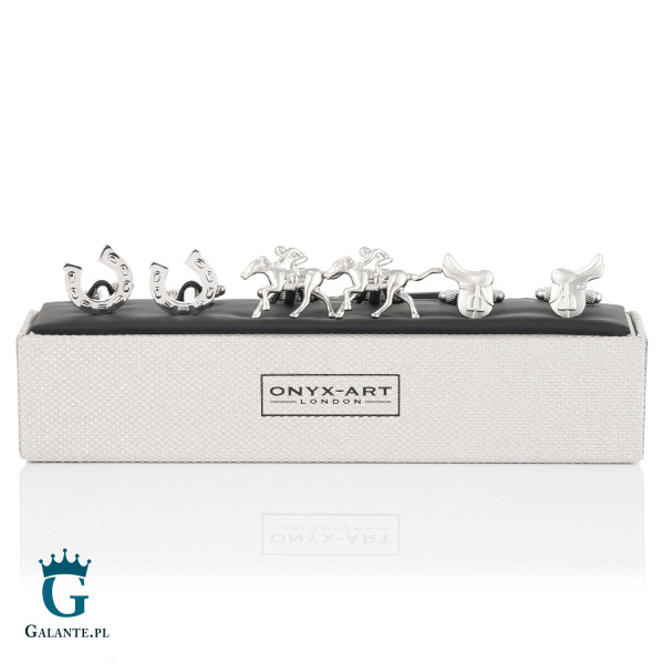 Zestaw spinek do mankietów na prezent dla koniarza