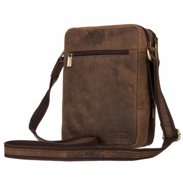 Pojemna saszetka męska ze skóry nubuk PETERSON 5747