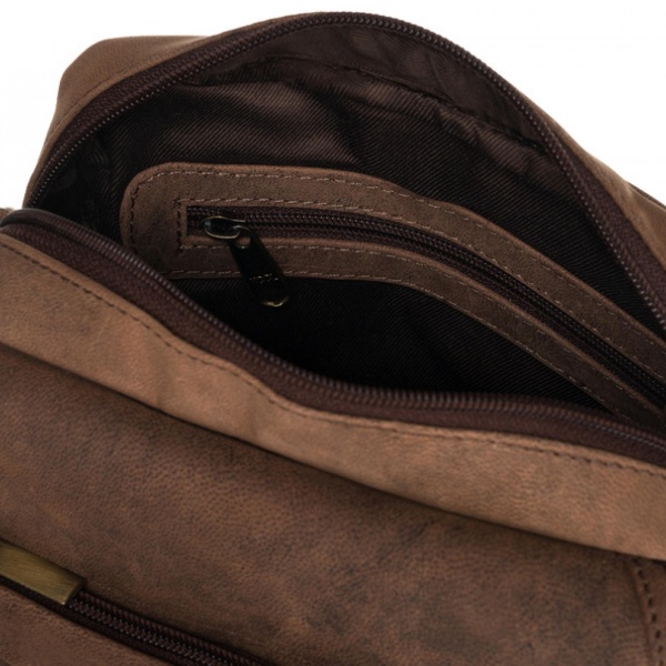 Pojemna saszetka męska ze skóry nubuk PETERSON 5747