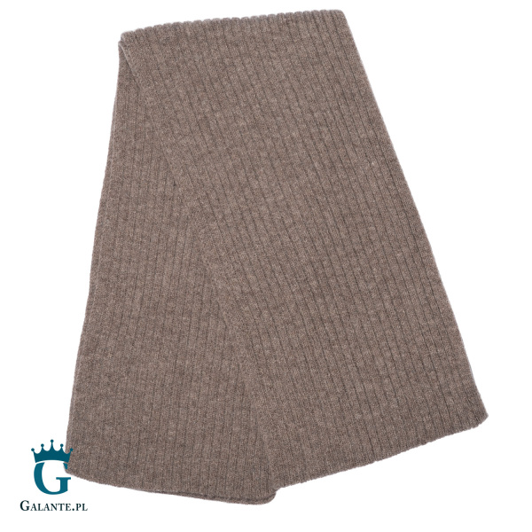 Zestaw brązowa wełniana czapka i szal męski SLWA-006