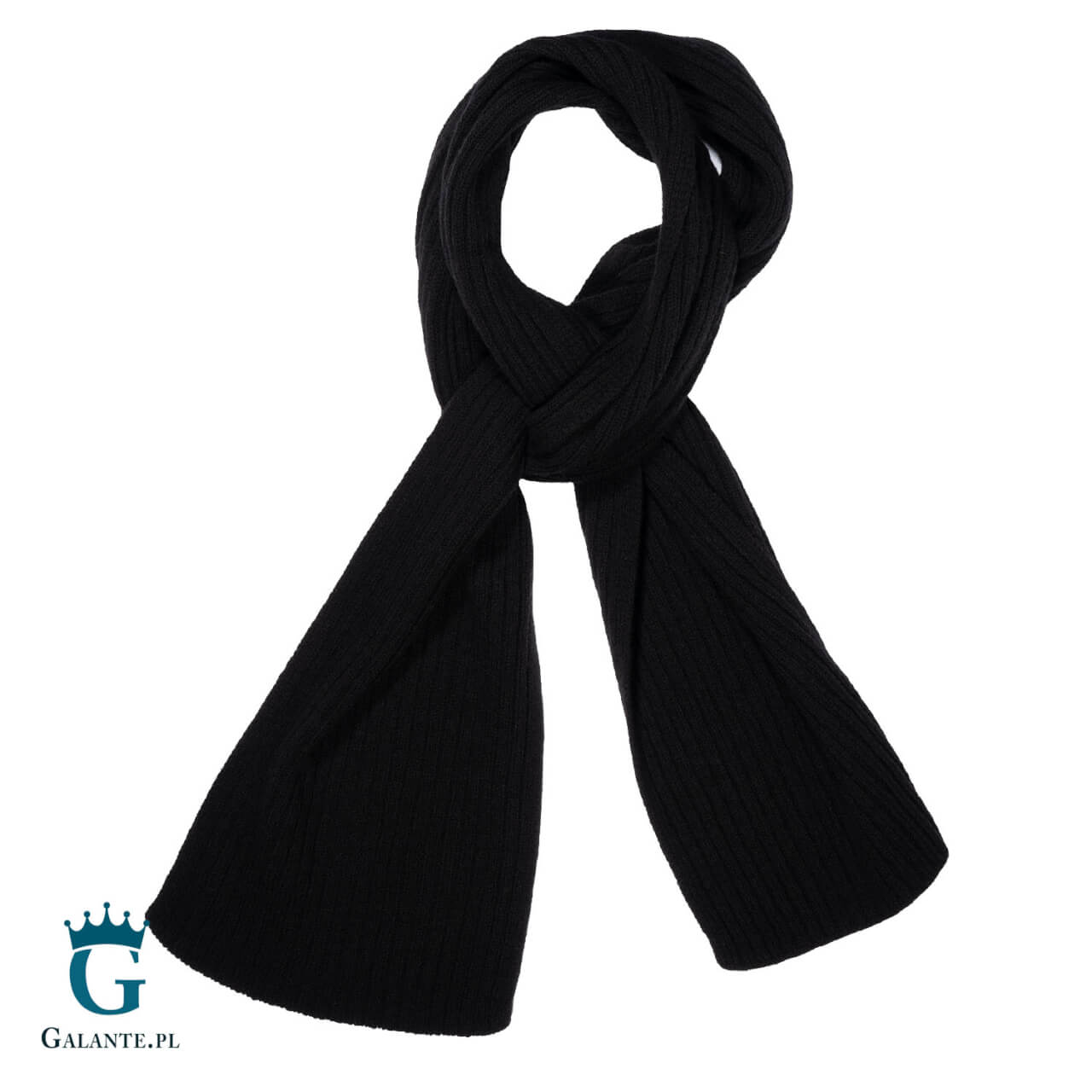 Zestaw-Czarny-welniany-szal-meski-SWA-002-Czarna-welniana-czapka-meska-LWA-002-27595 Zestaw czarna wełniana czapka + szal męski SLWA-002