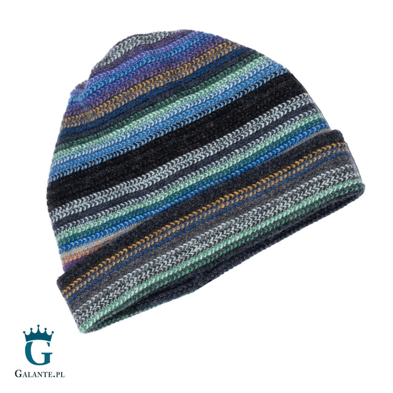 Zestaw-Granatowa-welniana-czapka-meska-LW-019-Granatowy-szal-z-welny-owczej-SW-019-27535 Zestaw granatowa czapka męska + szal z wełny owczej SLW-019