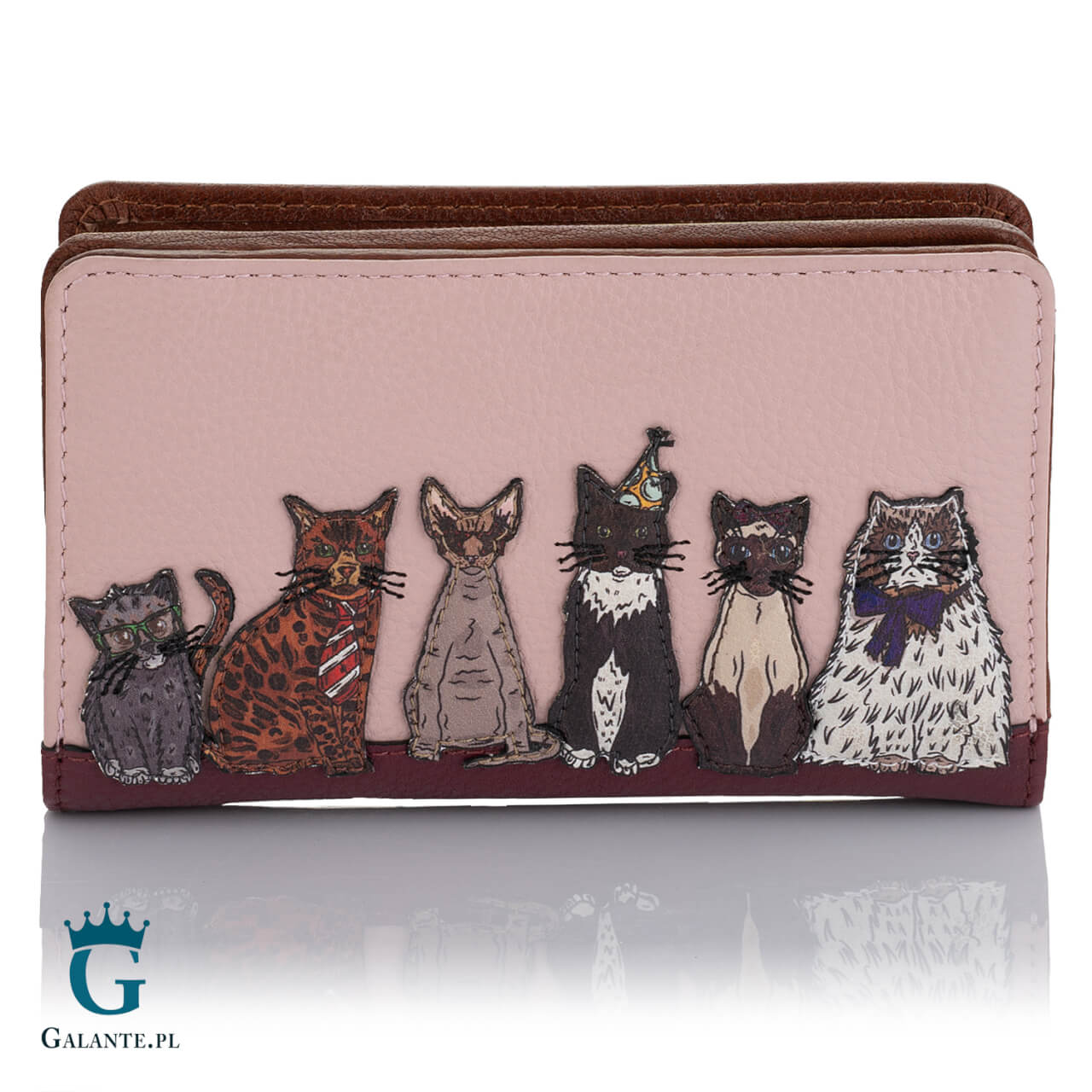 Zestaw-Maly-skorzany-portfel-damski-Imprezowe-Koty-Yoshi-Y1089-Mala-listonoszka-damska-Imprezowe-Koty-Yoshi-YB214-26919 Zestaw mały portfel damski + listonoszka Imprezowe Koty Yoshi