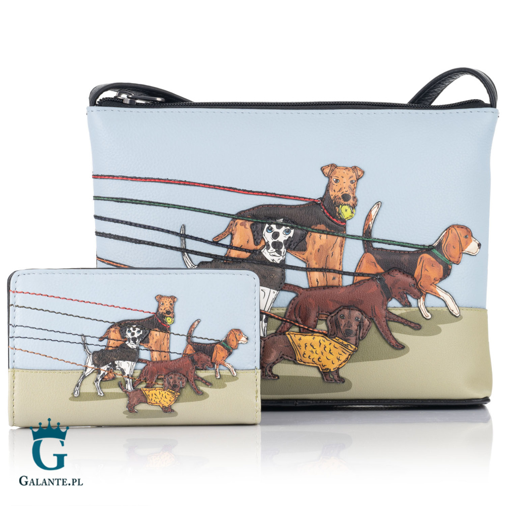 Zestaw mały portfel damski + listonoszka Imprezowe Koty Yoshi