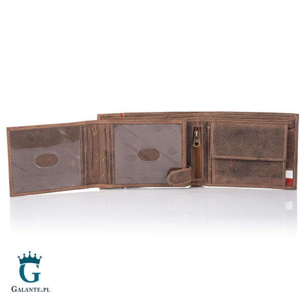 Portfel Męski Skórzany Nubuk Orzeł Polski PETERSON 304P-03