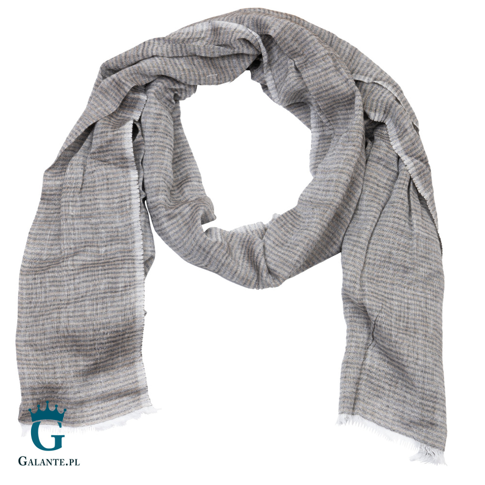 Szary bawełniany szal męski L6307040