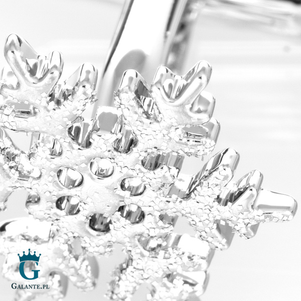 Spinki do mankietów Srebrne Płatki Śniegu PS-460