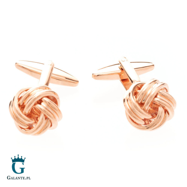 Spinki do mankietów Węzełki w kolorze różowego złota Rose Gold