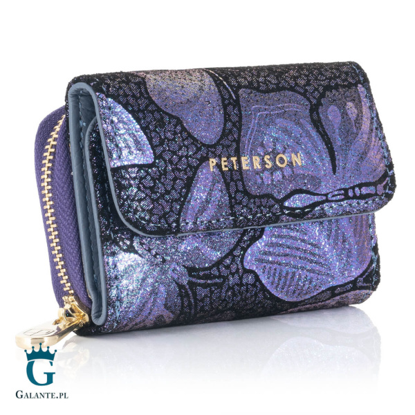 Miniaturowy Skórzany Portfel Damski w Motyle PETERSON