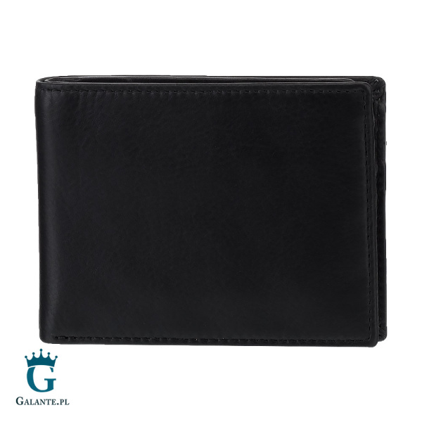 Cienki skórzany portfel męski Visconti VSL-20 czarno-czerwony