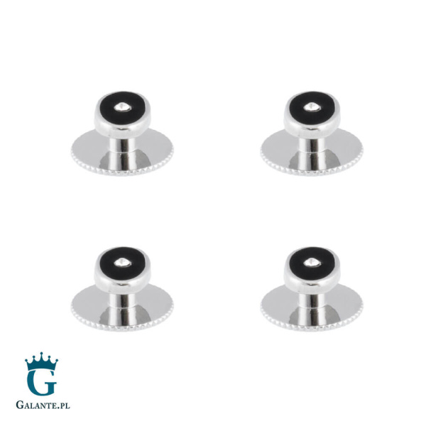 Czarne guziki smokingowe z kryształem SSD-5110 (4 guziki)