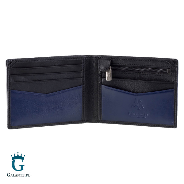 Cienki Portfel Męski Visconti Slim VSL-20 RFID – granatowy
