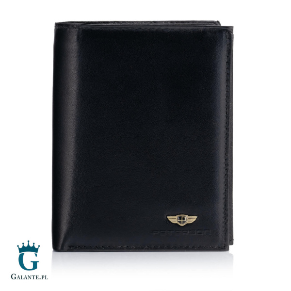 Duży Czarny Portfel Męski z RFID PETERSON 339