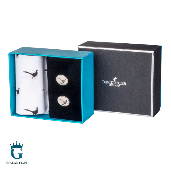 Zestaw prezentowy Spinki i Chusteczka Bażant HS-02