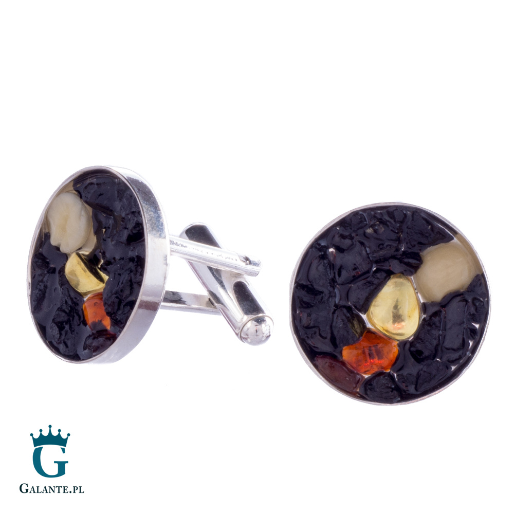 Srebrne spinki do mankietów Orzeł i Węgiel SMW-018