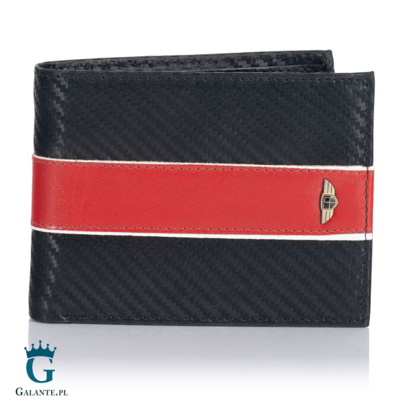 Portfel Męski Skórzany Black & Red PETERSON 304