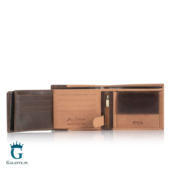 Portfel Męski PETERSON Skóra Nubuk N992-SHS