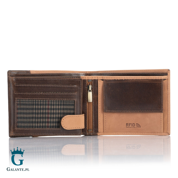 Portfel Męski PETERSON Skóra Nubuk N992-SHS