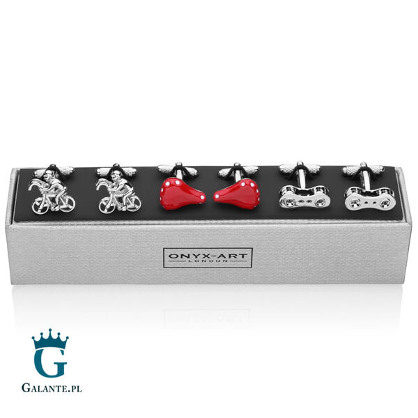 Zestaw spinek do mankietów na prezent dla rowerzysty