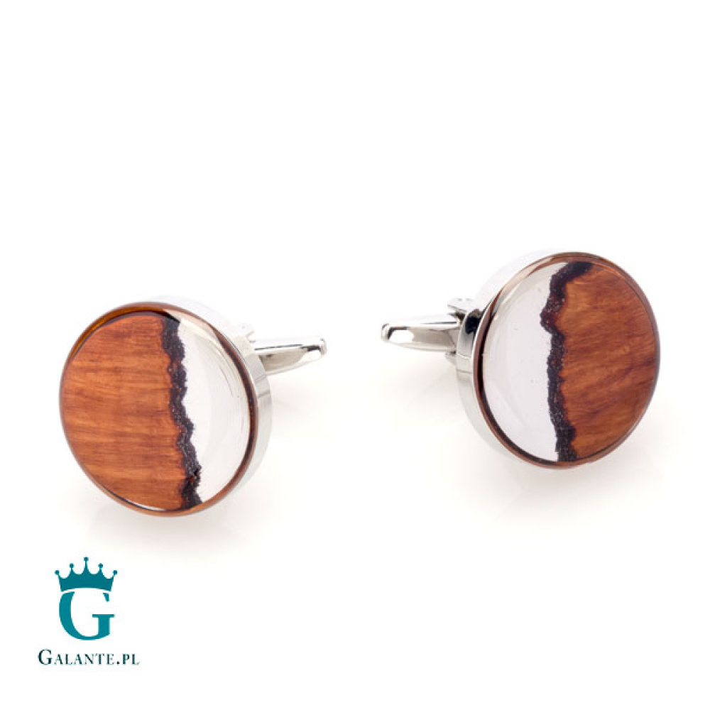 Spinki do mankietów Drewno w Żywicy X2 BRIAR4