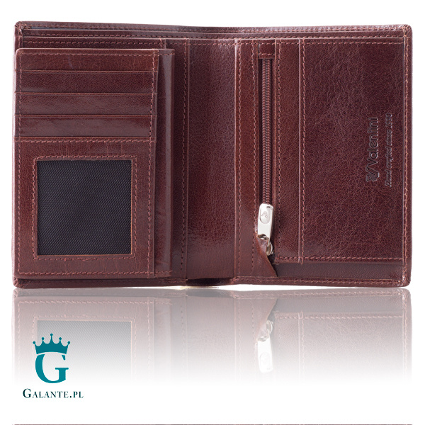 Brązowy skórzany portfel męski Valentini 152-265