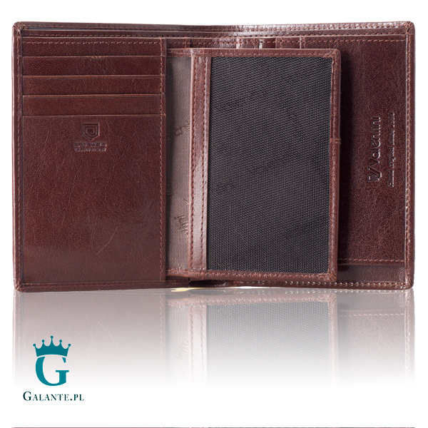 Brązowy skórzany portfel męski Valentini 152-265