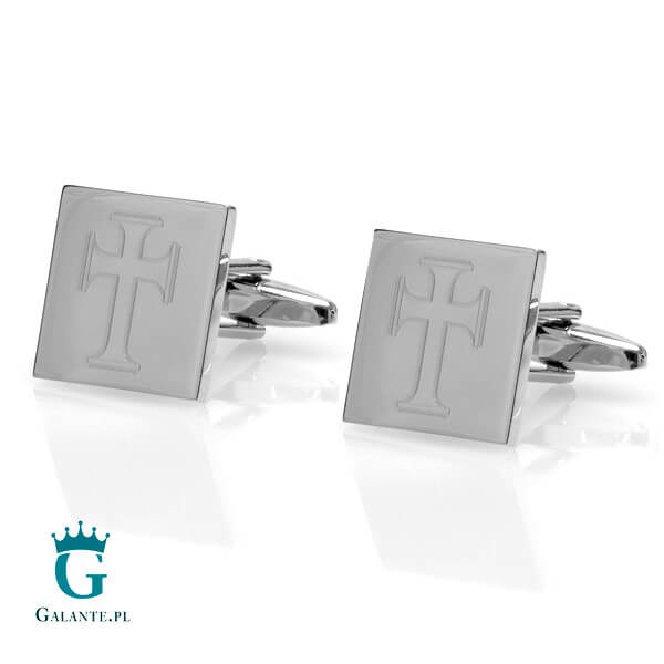 Gładkie spinki do mankietów X2 Z Motywem Krzyża