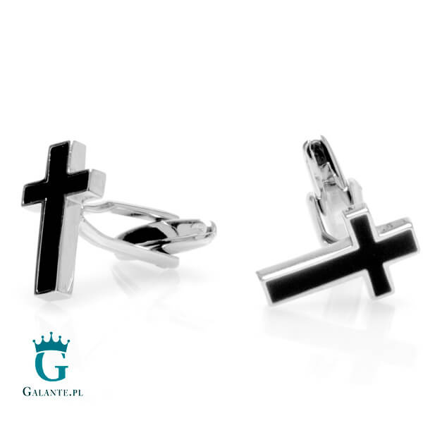 Spinki do mankietów Czarny Krzyżyk AJ151 X2