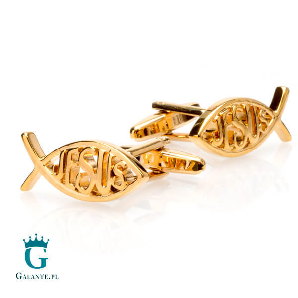 Religijne spinki do mankietów w kolorze złotym X2 AJ155