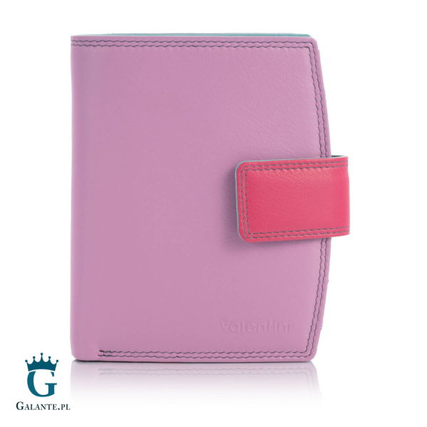 Mały kolorowy portfel damski Valentini 123-297 – różowy