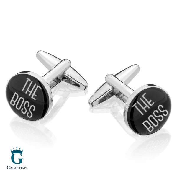 Czarne spinki do mankietów dla szefa X2 The Boss