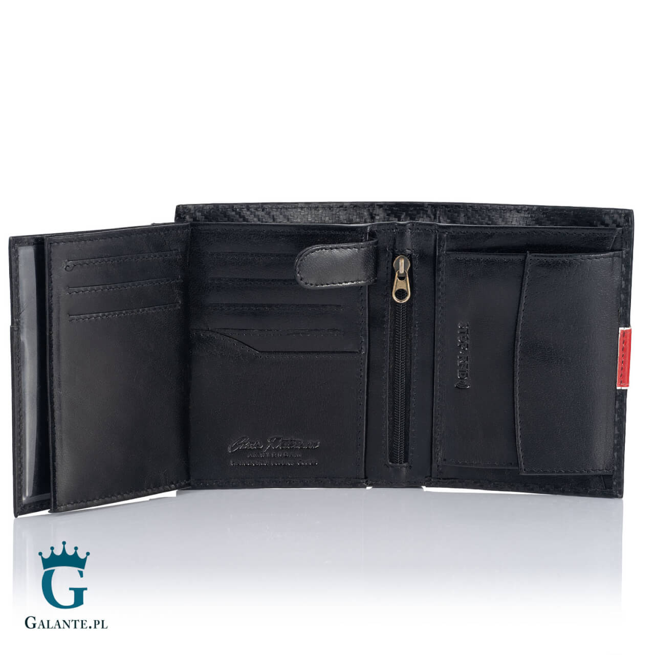Pionowy-Portfel-Skorzany-PETERSON-Black-Red-317-26229 Pionowy Portfel Skórzany PETERSON Black&Red 317