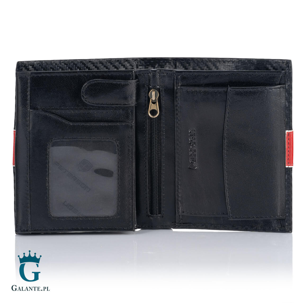 Pionowy-Portfel-Skorzany-PETERSON-Black-Red-317-26227 Pionowy Portfel Skórzany PETERSON Black&Red 317
