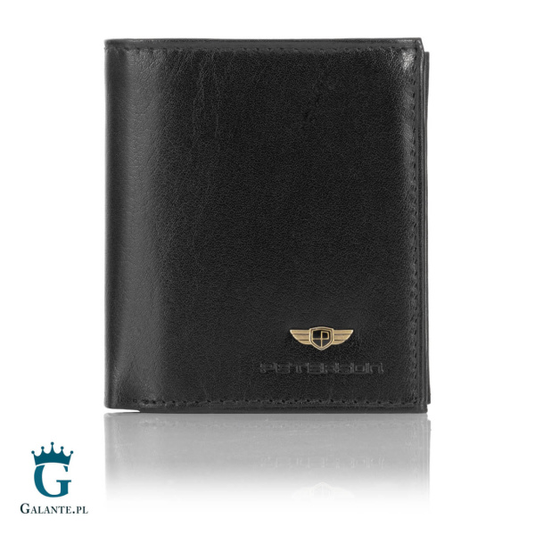 Portfelik Męski Czarny Skórzany PETERSON 365