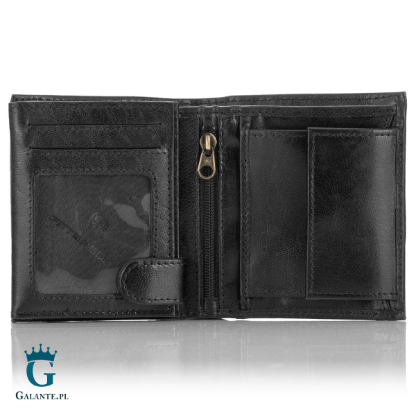 Portfelik Męski Czarny Skórzany PETERSON 365