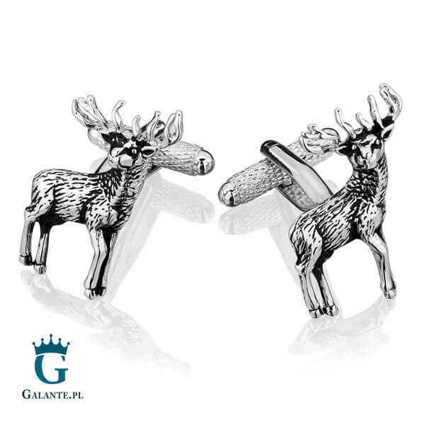 Spinki do mankietów Jeleń KC-1044 Onyx-Art London