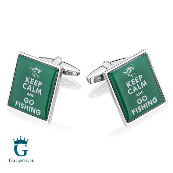Spinki do mankietów Keep Calm and Go Fishing SD-1546