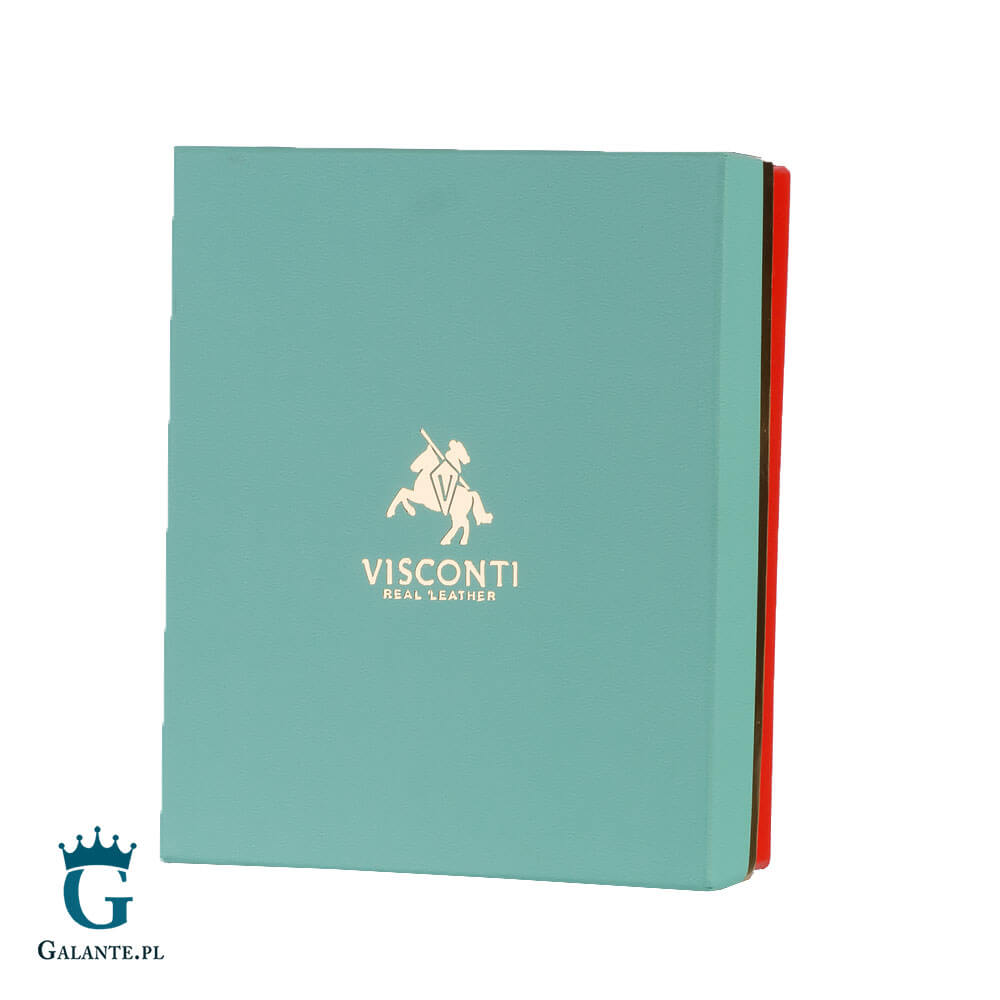 Pudelko-20110 Portfelik skórzany damski kwiatki Visconti DS-80