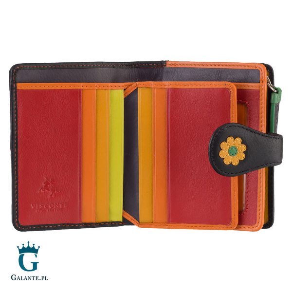 Portfelik damski w kwiatki Visconti DS-80 RFID