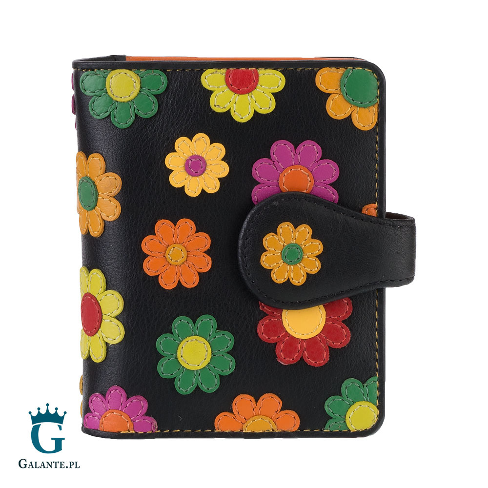 Portfelik skórzany damski kwiatki Visconti DS-80