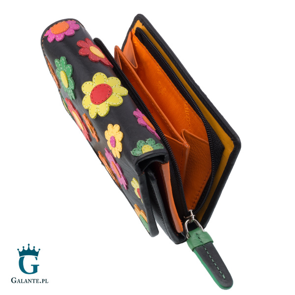 Mały portfel damski w kwiatki Visconti DS-81 RFID
