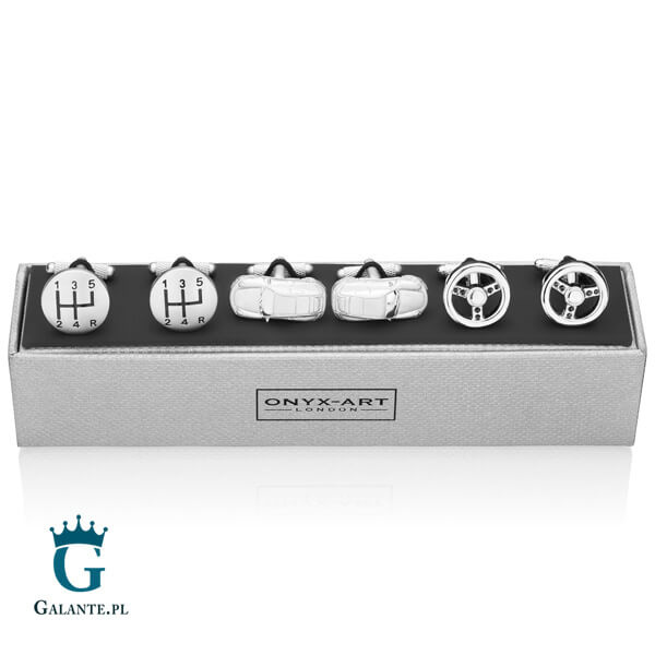 Zestaw spinek do mankietów na prezent dla kierowcy