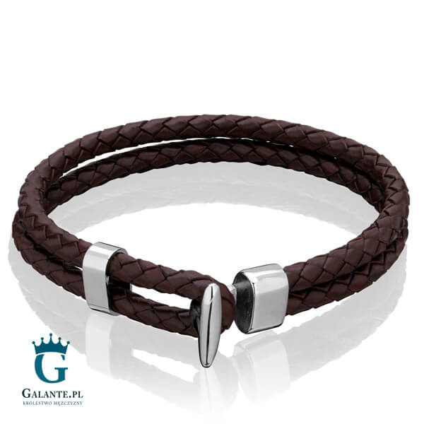 Bransoletka męska skórzana B-06
