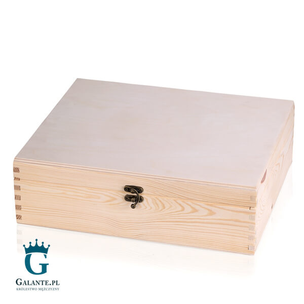 Kuferek drewniany naturalny 37x31x11 cm z możliwością graweru