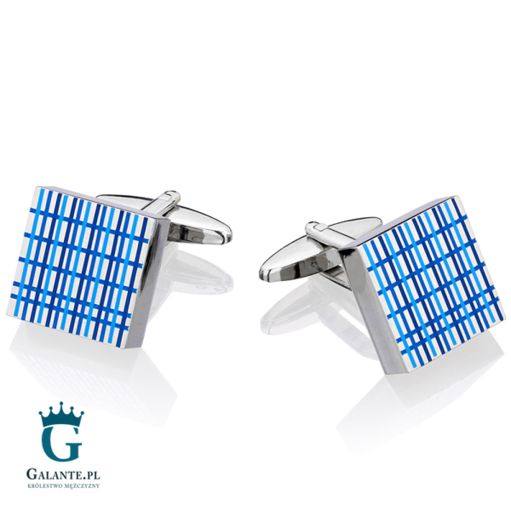 Spinki do mankietów Niebieskie kwadraty PS-177