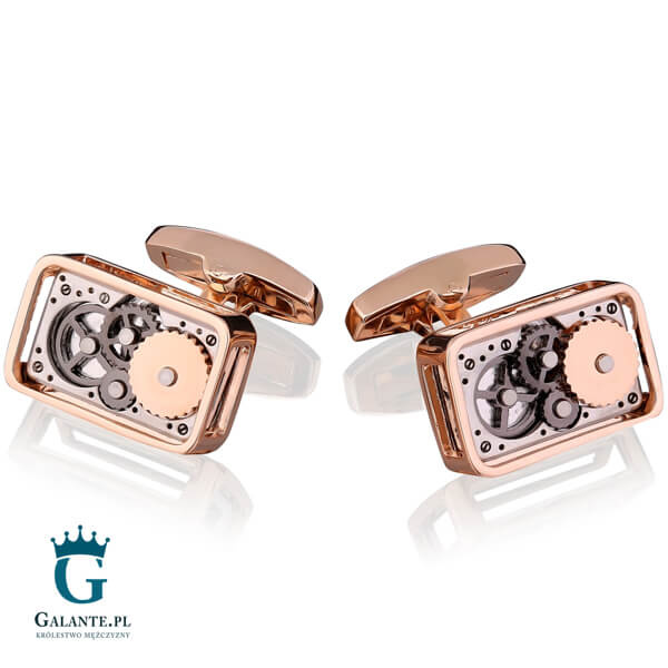 Spinki do mankietów Mechanizm Zegara CLM-112 Onyx-Art London